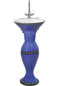 Producto de baño de porcelana indio de alta calidad: artículos sanitarios de pedestal completo, fregadero de lavabo de pie de cerámica blanca - Product Image 2
