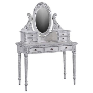 Coiffeuse 7 tiroirs classique blanc vieilli-Meubles classiques en bois-Précommande 1x20 pieds Container Mix Items - Product Image 4