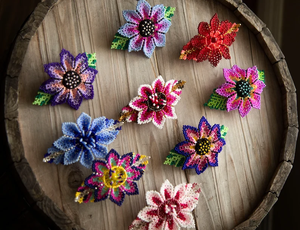 Ethnic hand beaded <b>barrette</b>, indigenous <b>hair</b> clip, Mayan <b>hair</b> accessory, beaded product, handmade <b>barrette</b>, indigenous made, - Product Image 5