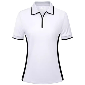 เสื้อโปโลมีปกสองสีสำหรับผู้หญิงเสื้อโปโลออกแบบโลโก้ได้ตามต้องการ - Product Image 4