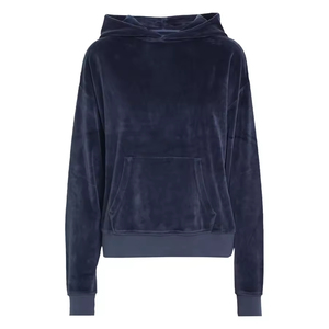 Últimas sudaderas con capucha teñidas lisas personalizadas de terciopelo en blanco de buena calidad para hombre al por mayor para la temporada de invierno - Product Image 2