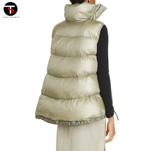 Chaleco de algodón acolchado transpirable de alta calidad para mujer 2025, diseño de burbuja de Color sólido con decoración bordada, chaleco de invierno - Product Image 2