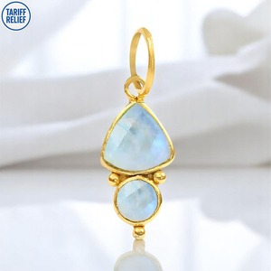 เครื่องประดับเงินสเตอร์ลิงประดับพลอยสีรุ้งล้านล้านชิ้นจี้ชุบทอง - Product Image 1