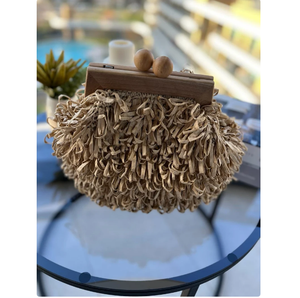 Costom hecho a mano de alta calidad de ganchillo rafia bolsa de embrague bolso tejido a mano BOLSA DE PAJA - Product Image 3