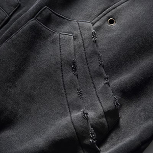 Sweat à capuche zippé pour homme de haute qualité, personnalisé, délavé à l'acide, surdimensionné, en coton, lourd, en molleton, zippé, pour homme - Product Image 6