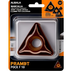 Inserto de Torneado de Alta Calidad ISO TCMT 110204E-URT8430 D.2.8mm con Recubrimiento PVD para PRAMET, Paquete de 10 - Product Image 2