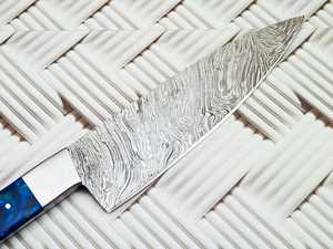 เครื่องเชฟเหล็กดามัสกัสทำด้วยมือโออีดี้โอเอ็มมีดสำหรับเชฟมืออาชีพปลอกหนังเครื่องมือทำครัว - Product Image 4