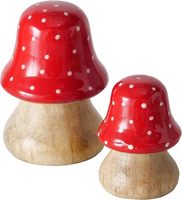 Support de champignon de style antique en bois pour les configurations de table nature style botanique maison ou accents d'événement rustique