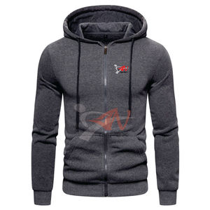 Sweat à capuche avec fermeture éclair et logo d'impression personnalisée de haute qualité pour hommes vente directe d'usine tenue décontractée nouveau style de sweat à capuche avec fermeture éclair pour hommes - Product Image 3