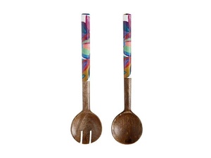 Parties Use Resin Handle <b>Serving</b> <b>Spoon</b> Acacia Wood High Quality Resin and Wood Kitchen Accessories <b>Serving</b> <b>Spoon</b> Set 2024 - Product Image 4