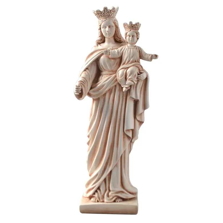 הנחה בתולה מרי עם מלאכים קתולי דתי מלאכות פסל פיסול צלמית