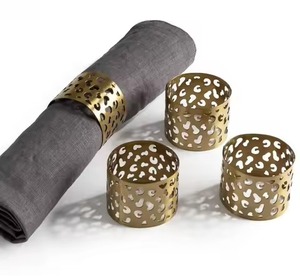 Dernier arrivage Anneaux de serviette fantaisie en métal doré dans les ustensiles de cuisine de table pour toutes les occasions de décoration de salle à manger - Product Image 5