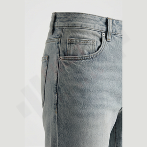 Jeans en denim respirant personnalisés pour hommes de haute qualité, lavables, pantalons d'hiver/d'hiver, couleur unie, jambe droite, vintage, décontracté, 100% - Product Image 5