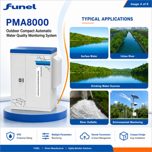Stazione di Monitoraggio della Qualità dell'Acqua Multiparametrica PMA8000 con Campionamento Automatico e Autopulizia, IP55, con Dati Remoti HJ212 RS232 - Product Image 4