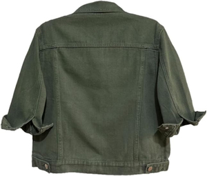 Nueva chaqueta vaquera de manga corta de algodón 100% para mujer con chaquetas y abrigos de mezclilla para hombre de estilo vintage - Product Image 2