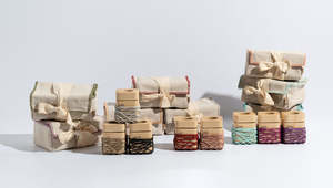 Brûleur Bakhoor en bois de mangue tissé à la main avec porte-encens aromatique en fil rose avec tasse et couvercle en métal - Product Image 4