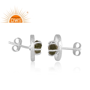 Pendiente de tuerca de piedras preciosas de moldavita Natural de plata de ley fina superventas, joyería personalizada para mujer, regalo para ella - Product Image 3