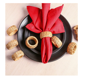 Rond de serviette Boucle de serviette de fête de festival d'excellente qualité pour la décoration de table Anneau de serviette en rotin Fournisseur en gros - Product Image 1