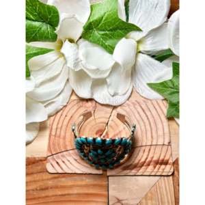 Delia Wauneka Kingman Turquoise & Sterling <b>Silver</b> Fashion <b>Cuff</b> <b>Bracelet</b> Elegant Kingman Turquoise & <b>Silver</b> <b>Cuff</b> for Women - Product Image 4