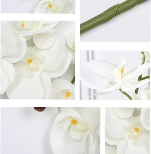 THAOF-136 HCMขายส่งกล้วยไม้Stemsประดิษฐ์ดอกไม้Latex Faux Phalaenopsisสาขา 9 ดอกไม้ขนาดใหญ่ 38 นิ้ว - Product Image 6