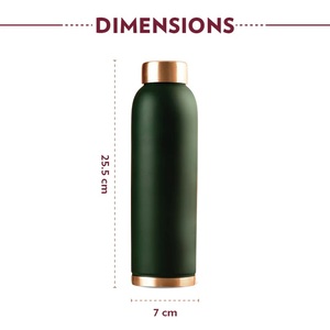 Vente en gros Eco Copper Bottle Green 1L pour l'école et la salle de sport Application Matte Copper Bottle from Indian Supplier - Product Image 3