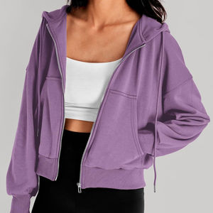 Sudadera Corta de Forro Polar Grueso y Ligero para Mujer, de Alta Calidad, para Invierno, sin Forro, Diseño Original, Ecológica - Product Image 2