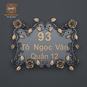 Plaque de numéro de maison classique en fer forgé KHP, écologique, galvanisée et thermolaquée, durable pour hôtel, villa et maisons de luxe - Product Image 5