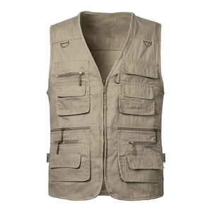 Men Casual Outdoor Fly Fishing Vest with Multi Pockets Autumn Breathable Work Safari Travel Cotton Hunting <b>Denim</b> <b>Fabric</b> - Product Image 1