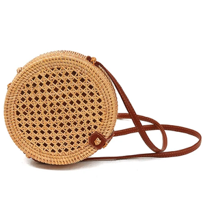 Bolso de mimbre de paja al mejor precio, bolso natural redondo para mujer, bolso circular minimalista a la moda - Product Image 6