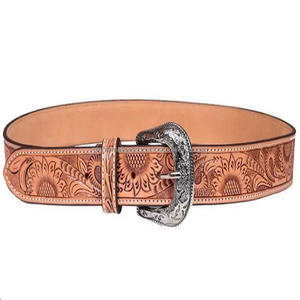 Cuero de enuine ersonalizado, diseño occidental de girasol pintado a mano en relieve con hebilla floral extraíble, todos los tamaños - Product Image 5