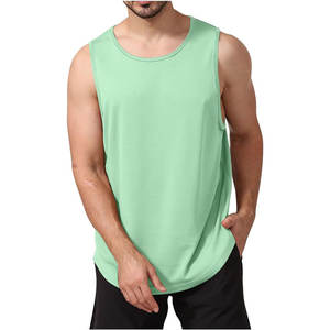 Camiseta sin mangas de malla ligera de moda para hombre 2025, logotipo personalizado, liso, sin mangas, ajustada para gimnasio, uso diario - Product Image 1