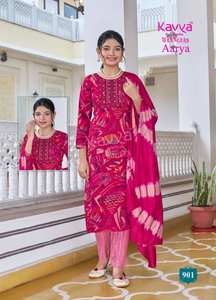 Venta al por mayor de ropa de fiesta india y pakistaní impresa Kurti Bottom Dupatta Catálogo con cápsulas de papel de aluminio con descuentos disponibles - Product Image 2