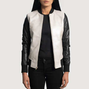 Veste en cuir pour femme à col montant, fermeture éclair, élégante, tendance, streetwear, décontractée, manches longues, respirante, pour moto - Product Image 3