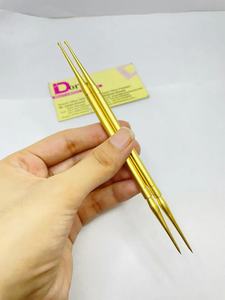 Empujador de uñas de doble cabeza chapado en oro, herramienta de manicura de acero inoxidable sostenible, Impresión de logotipo personalizado, herramientas para decoración de uñas, suministros para uñas - Product Image 3