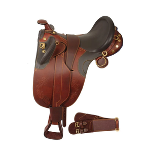 Selle de trail western en cuir noir de haute qualité, personnalisée en gros, avec arceau en bois et couvertures pour chevaux - Product Image 3