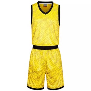 Kit de uniforme de baloncesto, camisa de desgaste de equipo profesional de Color azul con cuello en V corto, conjunto de uniforme de baloncesto sin mangas, baloncesto Je - Product Image 5
