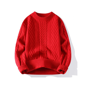 Pulls d'hiver tricotés de couleur unie pour hommes respirants et fabriqués au Pakistan avec col rond - Product Image 2