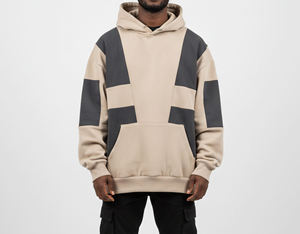 Sweat à capuche en molleton de coton surdimensionné à épaules tombantes, manches longues, personnalisé pour hommes - Product Image 1