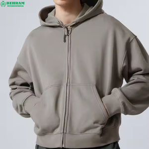 Sweat à capuche thermique unisexe de bonne qualité avec fermeture éclair, poche double face, impression numérique, manches longues, sweat à capuche sport avec fermeture éclair, 100% coton - Product Image 6