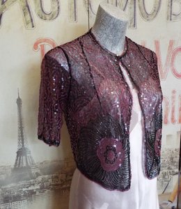 เสื้อคลุมประดับด้วยลูกปัดเลื่อมภาพเงาที่สวยงามตรงคอแบบรัดสำหรับงานเทศกาลสำหรับคลับในโอกาสต่างๆ - Product Image 5