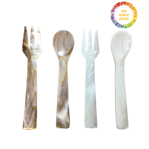 ช้อนเปลือกหอยทำด้วยมือธรรมชาติพร้อมผิวมัน - Product Image 4