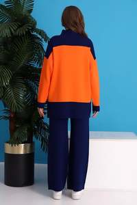 สเวตเตอร์ขากว้างเอวสูงลำลองสำหรับผู้หญิงกางเกงฤดูหนาวผ้าถักสองชิ้นสำหรับกีฬาโยคะและที่บ้าน - Product Image 6