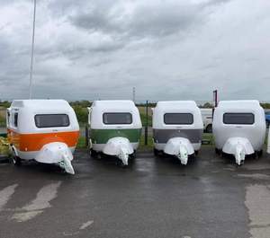 Caravane de camping familiale moderne pliable, imperméable, en forme de goutte d'eau, mini caravane de voyage, acier inoxydable, légère, pour 8 personnes - Product Image 1