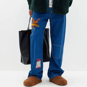 Pantalones de chándal de algodón informales para hombre de alta calidad con estampado de mohair ligero y acampanado, pantalones delanteros planos con patrón recto - Product Image 4