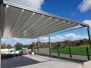 Système de <span class=keywords><strong>toit</strong></span> rétractable électrique imperméable en PVC, pergola coulissante - Product Image 2