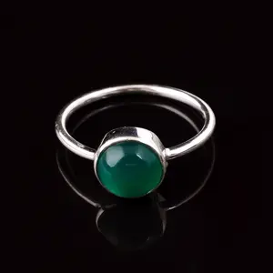 925 argent sterling massif vert Onyx fait à la main Designer lunette réglage toutes les tailles anneaux disponibles