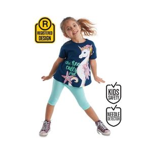 เซ็ตเสื้อยืดและกางเกงเลกกิ้งผ้าฝ้าย2ชิ้นลายม้ายูนิคอร์นแบบลำลองสำหรับเด็กผู้หญิงและฤดูใบไม้ผลิฤดูร้อน - Product Image 1