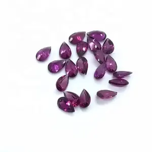 Piedra de corte de pera Natural de alta calidad 8x12mm granate de rodolita púrpura pera facetada curación piedras preciosas sueltas al por mayor