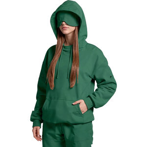 Sudadera con Capucha de Forro Polar para Mujer, Estilo Urbano, Lavado Ácido, Bordado Sólido, Nueva Colección Otoño Invierno, Cálida y Lavable - Product Image 3