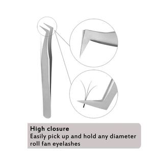 Pinzas de extensión de pestañas profesionales de acero inoxidable de alta calidad punta puntiaguda para pestañas de volumen - Product Image 3